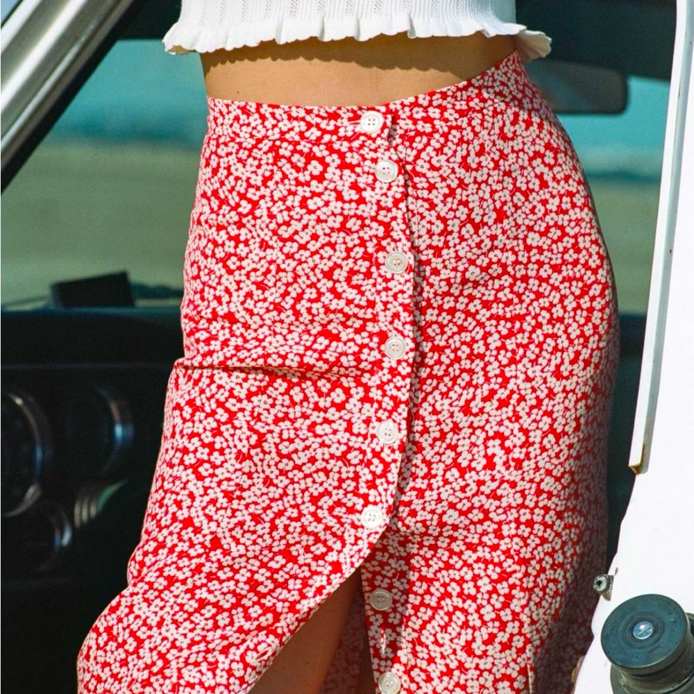 NWOT Rouje Womens Eliot Skirt Coquelicot fleurette